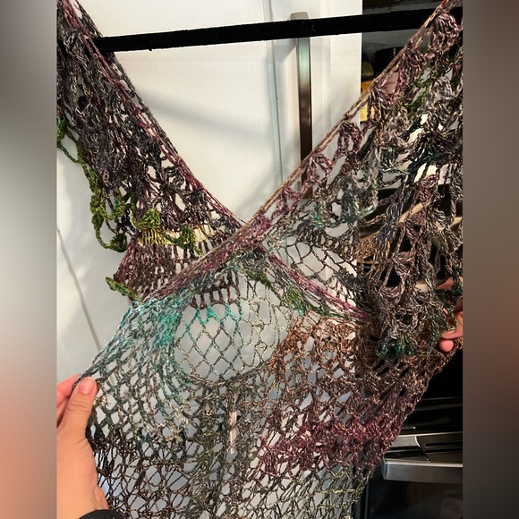 Free People Spun Fools Gold Crochet Dress.   RARE - Picture 6 of 11